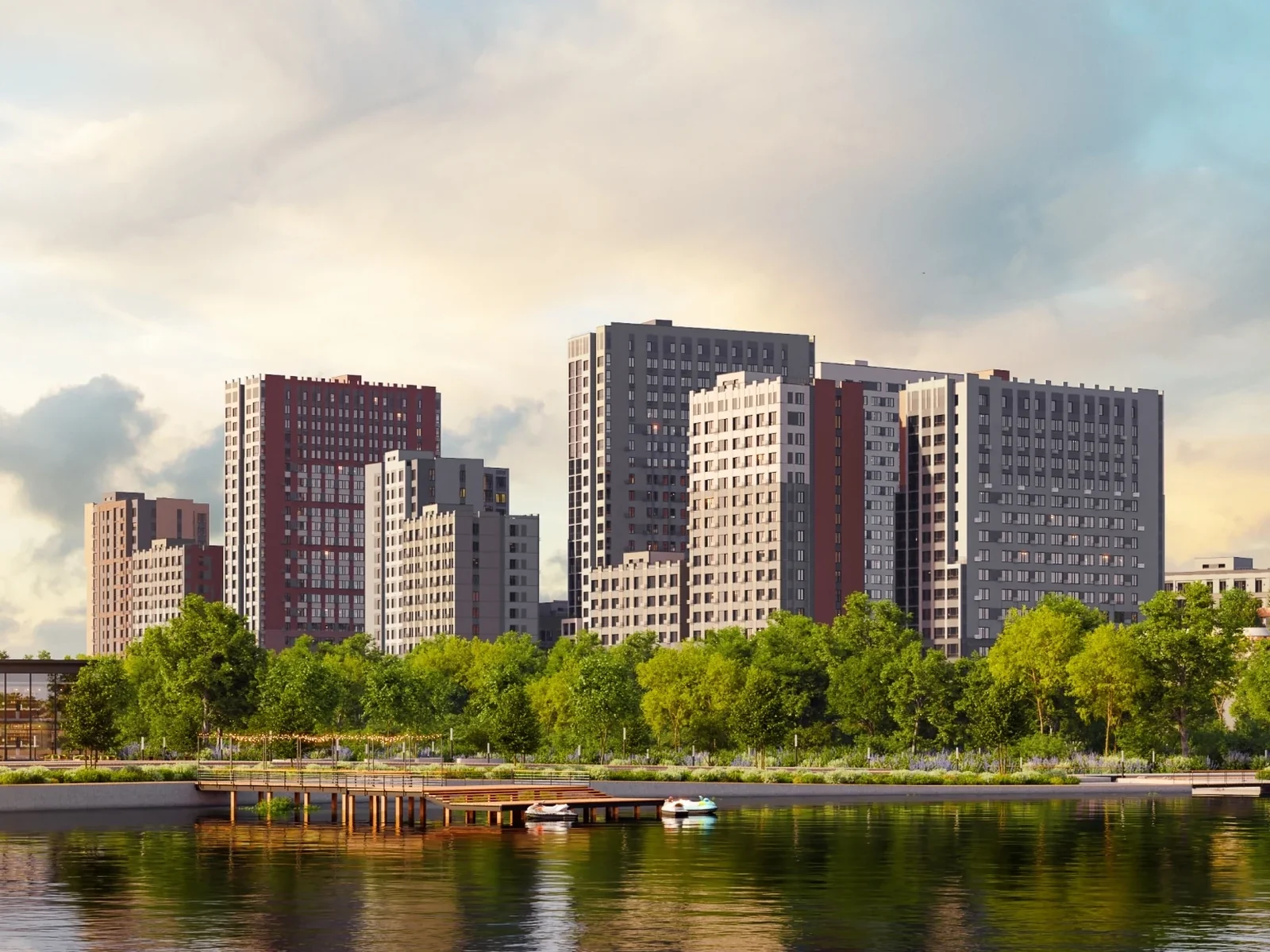 Дивный квартал у озера